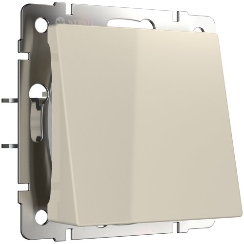 Вывод кабеля без рамки Werkel слоновая кость глянцевый картинка